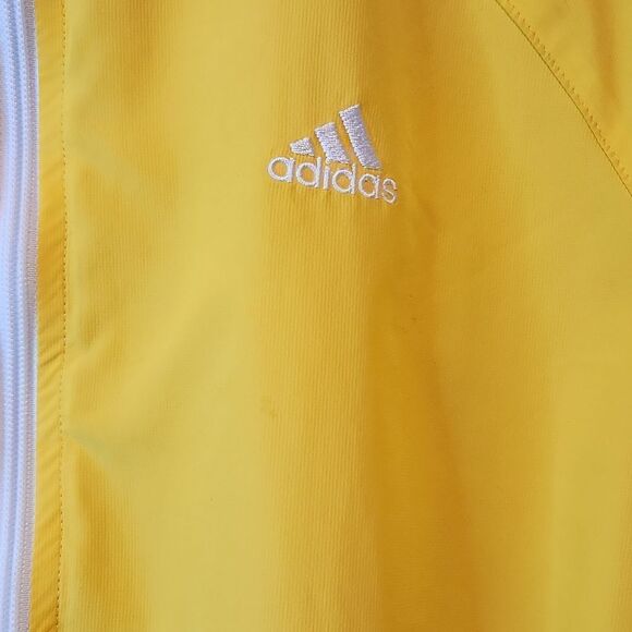 Adidas Sample Full Zip Windbreaker Track Jacket RARE Y2K Men's Size Med Yellow - Picture 10 of 16